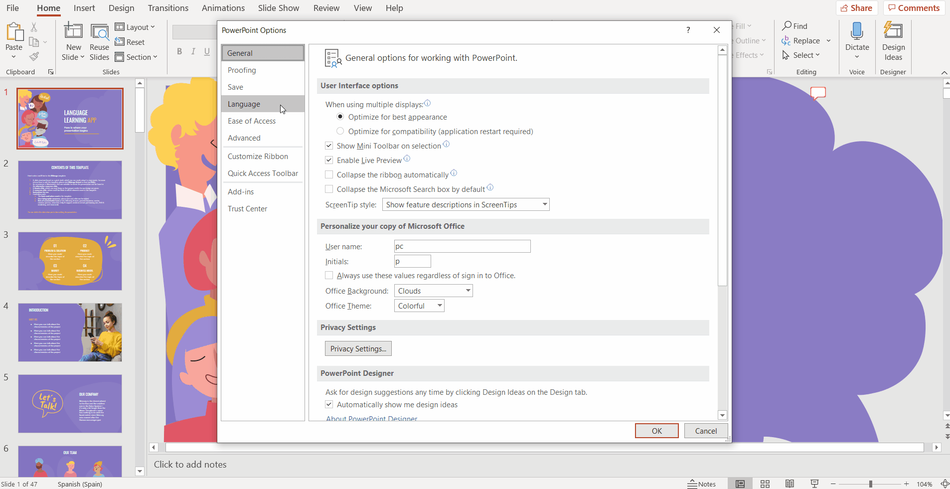 How to Change the Display Language in PowerPoint -9