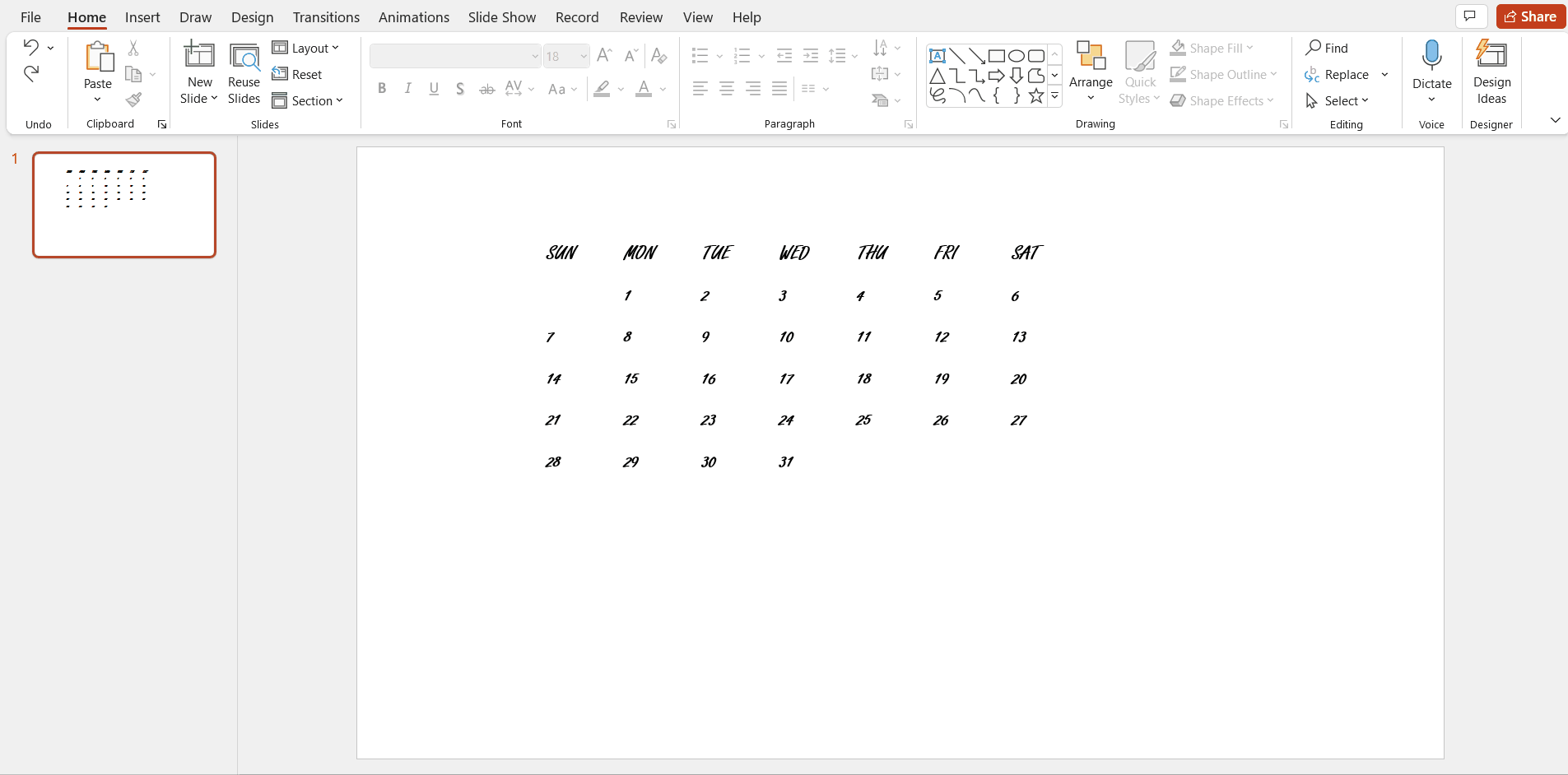 How to Make a Calendar in PowerPoint -11