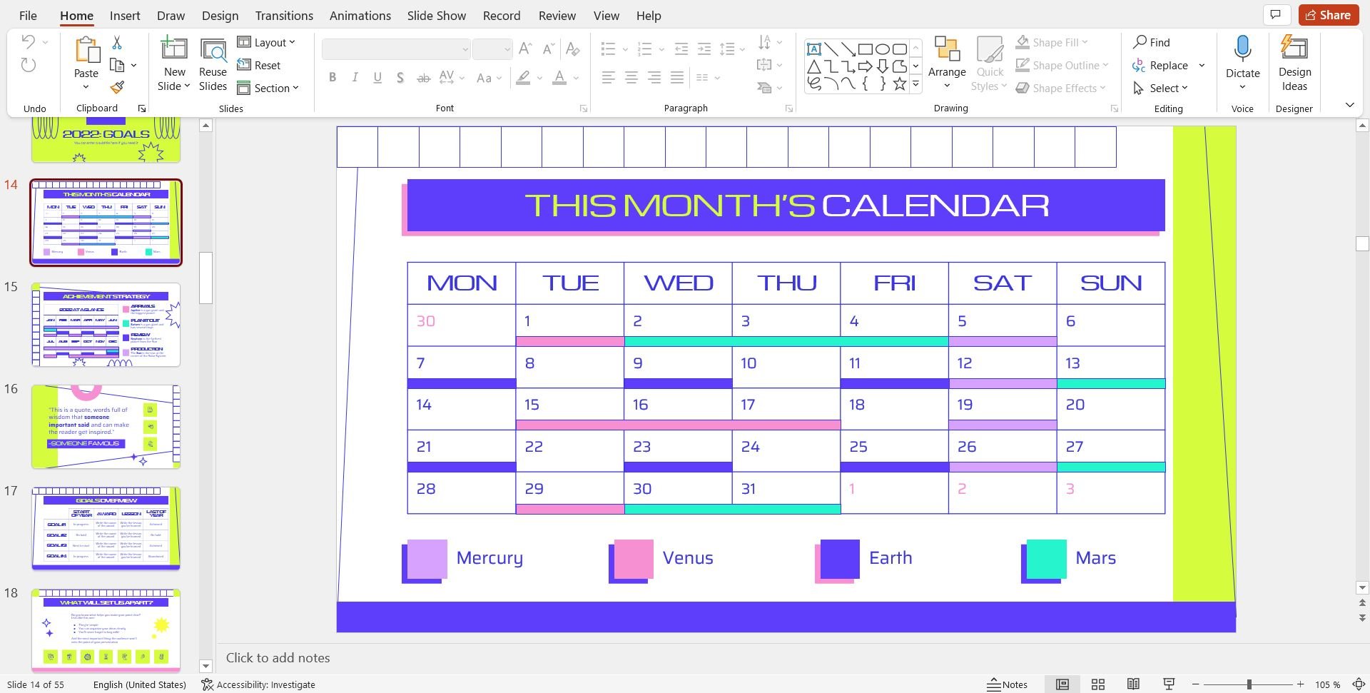 How to Make a Calendar in PowerPoint -15