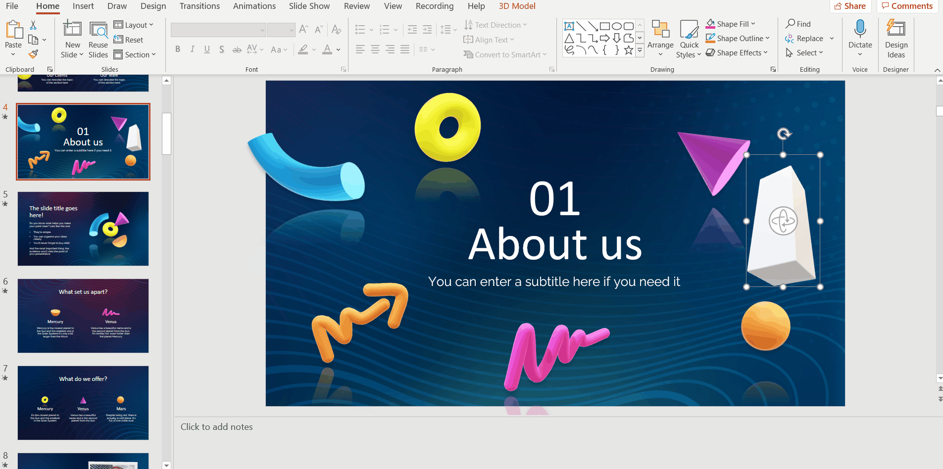 How to insert a 3D model in PowerPoint -5