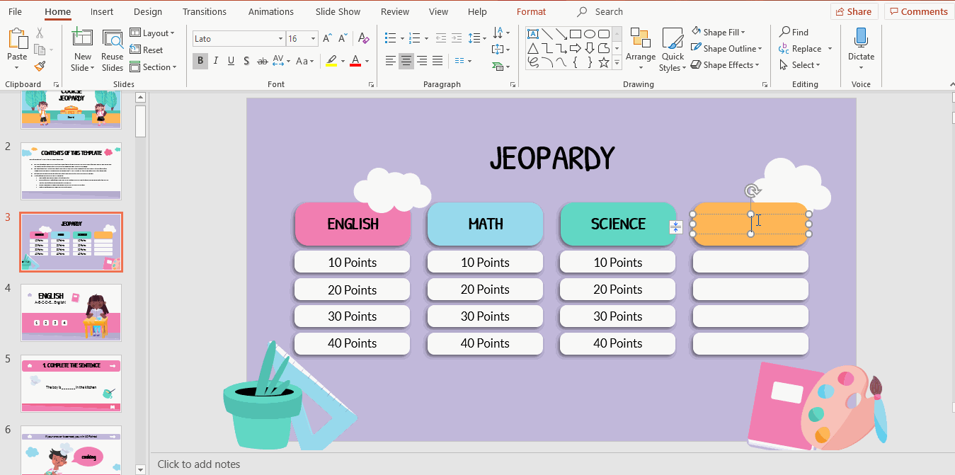 How to Make a Jeopardy Game in PowerPoint -3