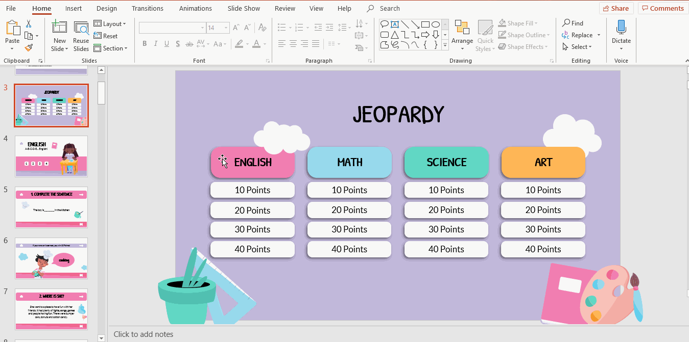 How to Make a Jeopardy Game in PowerPoint -14