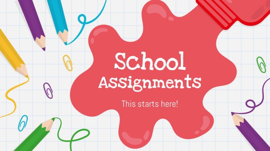 Free School Assignments PowerPoint Template Google Slides Theme