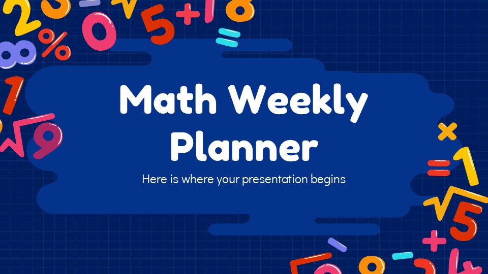 Free Math Weekly Lesson Plan PowerPoint Template & google slide theme