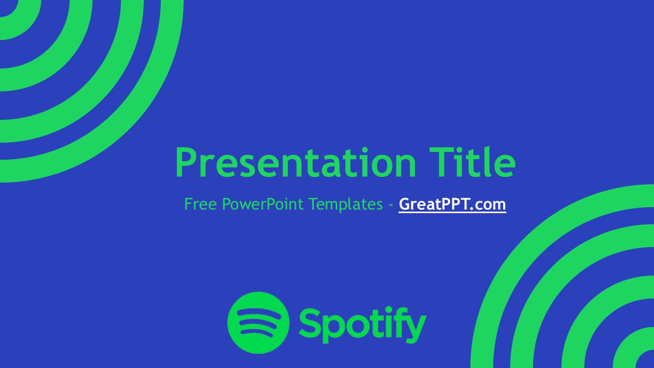 Blue Spotify PowerPoint Template 1