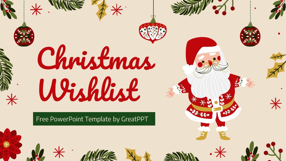 Christmas Wishlist PowerPoint Template 1