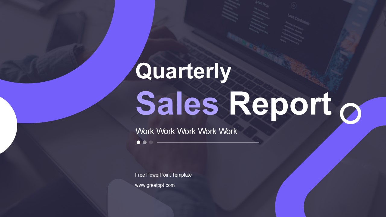 Purple Sales Report PowerPoint Template 1