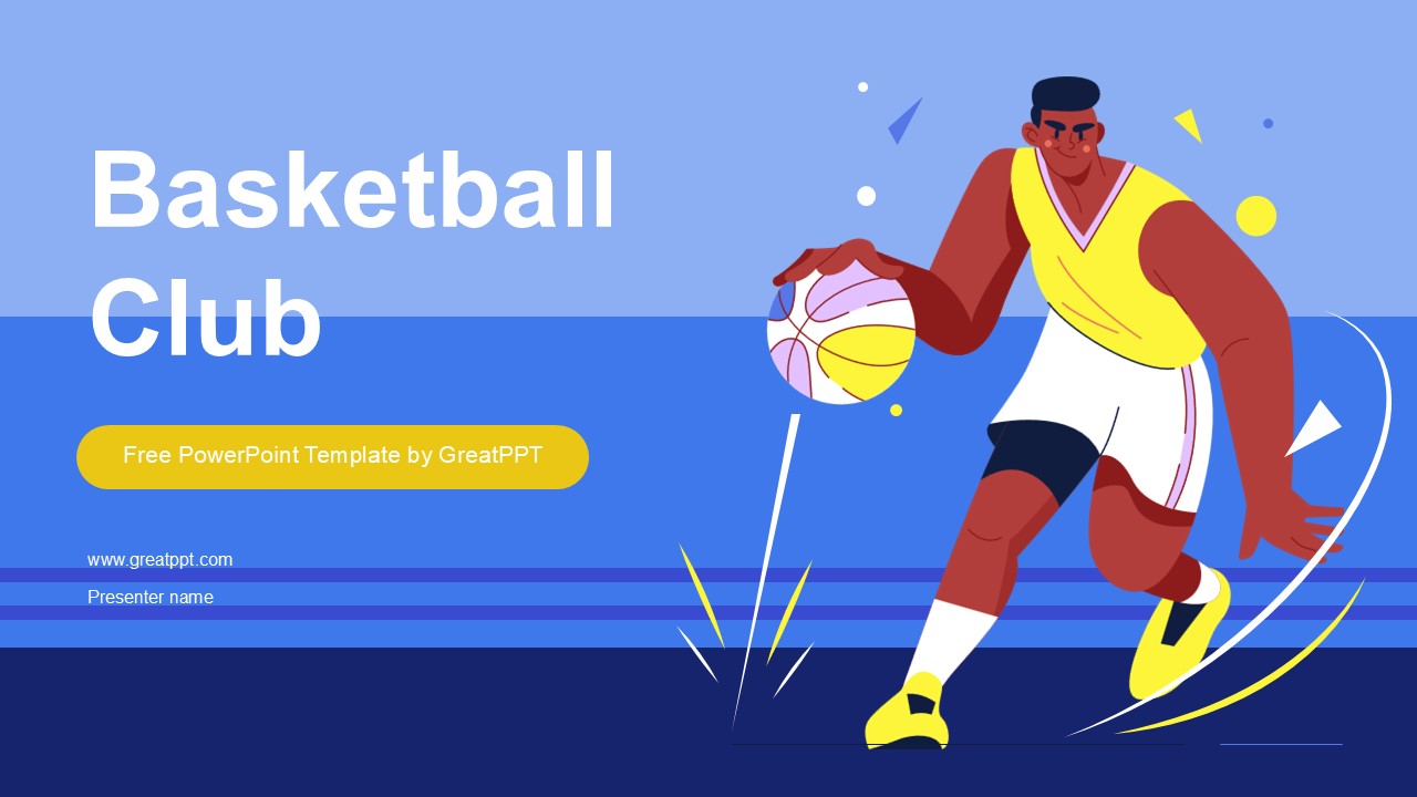 School Basketball Club PowerPoint Template 1